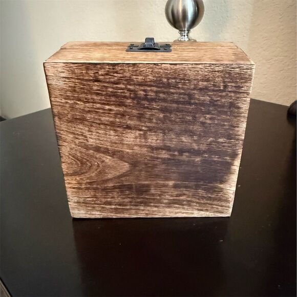 German Hand-Carved Wooden Jewelry Box with Hinged Lid Floral Design - Picture 5 of 5